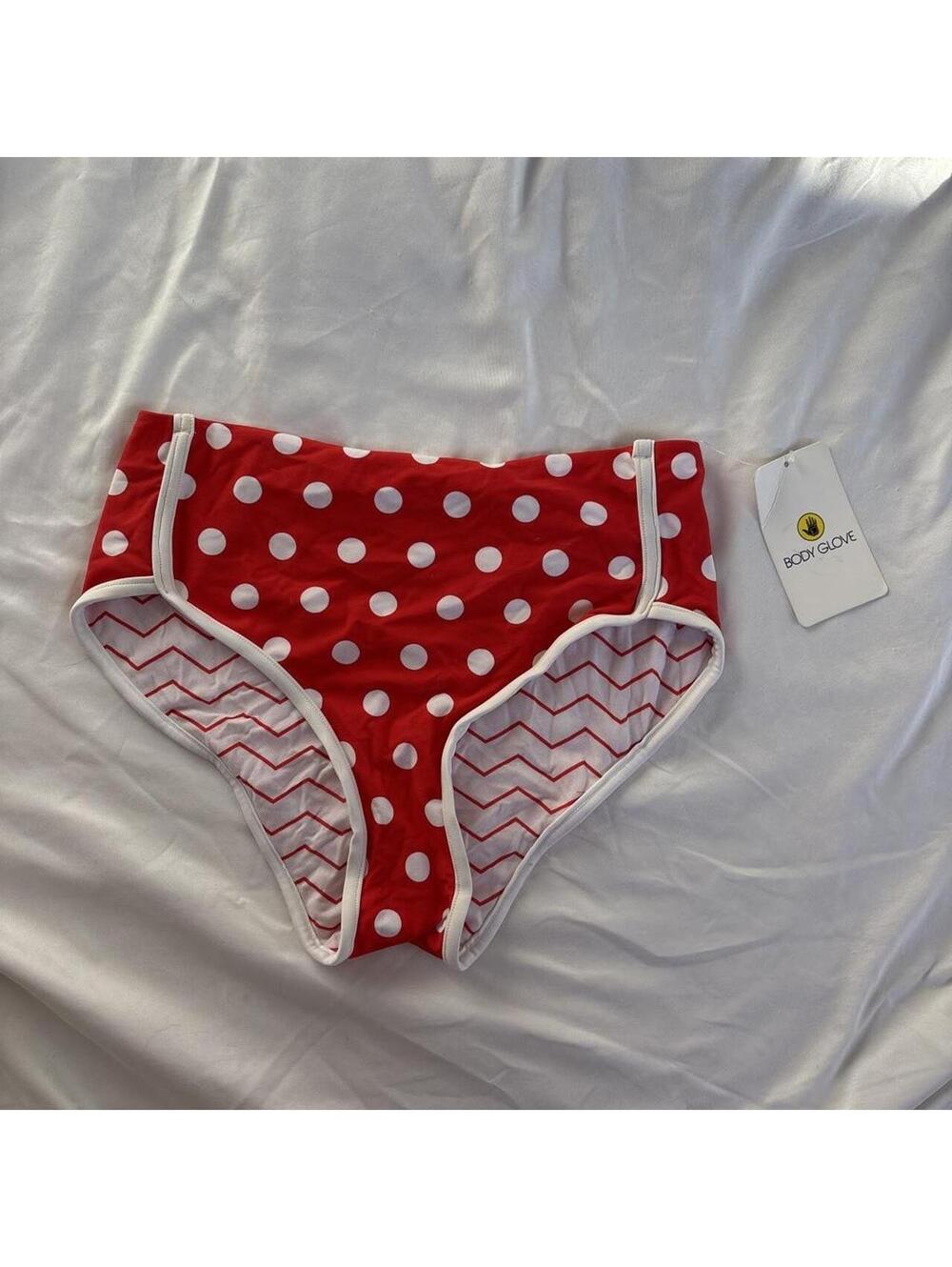 Body Glove Reversible Polka Dot Bikini Bottoms NWT Small Retro Pinup